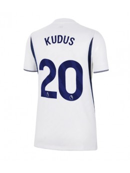 Ženski Nogometna dresi replika Tottenham Hotspur Mohammed Kudus #20 Domači 2026-27 Kratek rokav Ženski Nogometna dresi replika Tottenham Hotspur Mohammed Kudus #20 Domači 2026-27 Kratek rokav